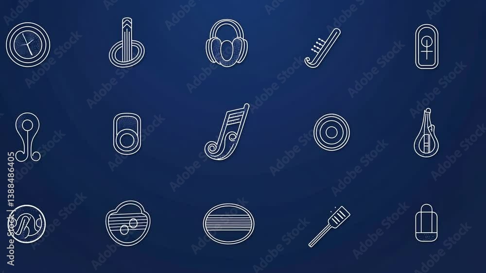 Poster music symbols and elements in a minimalist design for inspiration generative ai