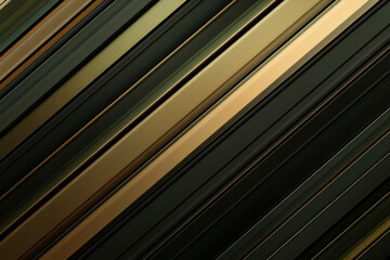 Obraz premium Abstract Diagonal Lines in Green and Gold Color Tones
