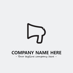 Megaphone illustration black and white for logo company vector image
