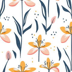 Lily pattern.Exquisite vector floral patterns.