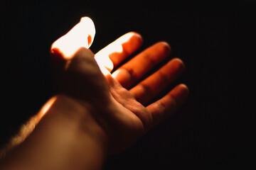hand with fire