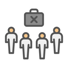 jobless people filled outline icon. unemployment color line illustration.