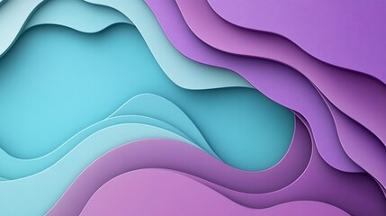 Obraz premium Abstract Layered Papercut Design in Pastel Hues