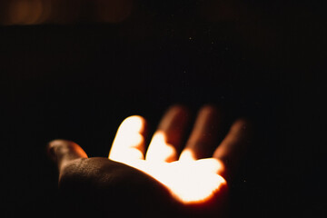 hand with fire
