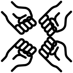 Teamwork icon for business risk, website, application, printing, document, poster design, etc