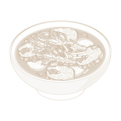 Vector Illustration Logo Clipart Maeuntang on a Bowl