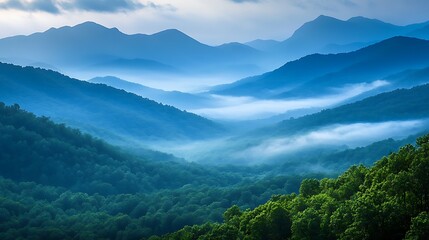 Misty Blue Appalachian Mountains