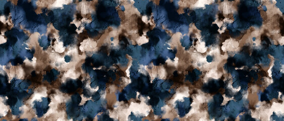 Abstract pattern. Seamless tie dye pattern. Watercolor animals pattern
