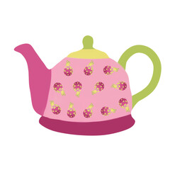 Dragon Fruit Pattern Teapot – Exotic and Colorful Vector Illustration