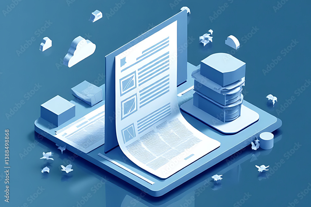 Poster digital document management solutions virtual workspace infographic modern technology overview