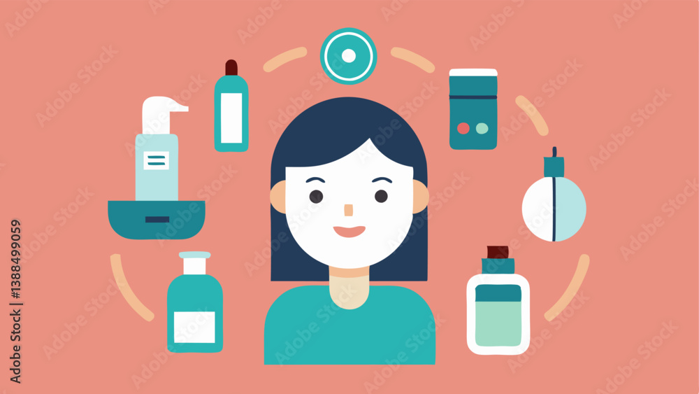 Poster multistep regimen an illustration displaying a skincare routine that includes the device alongside c