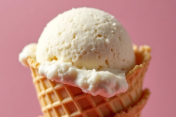 Delicious ice cream cone treat home kitchen dessert photography warm atmosphere close-up view