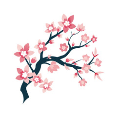 Fototapeta premium Sakura branch pattern vector art illustration 