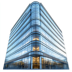 Naklejka premium modern glass building isolated on white background