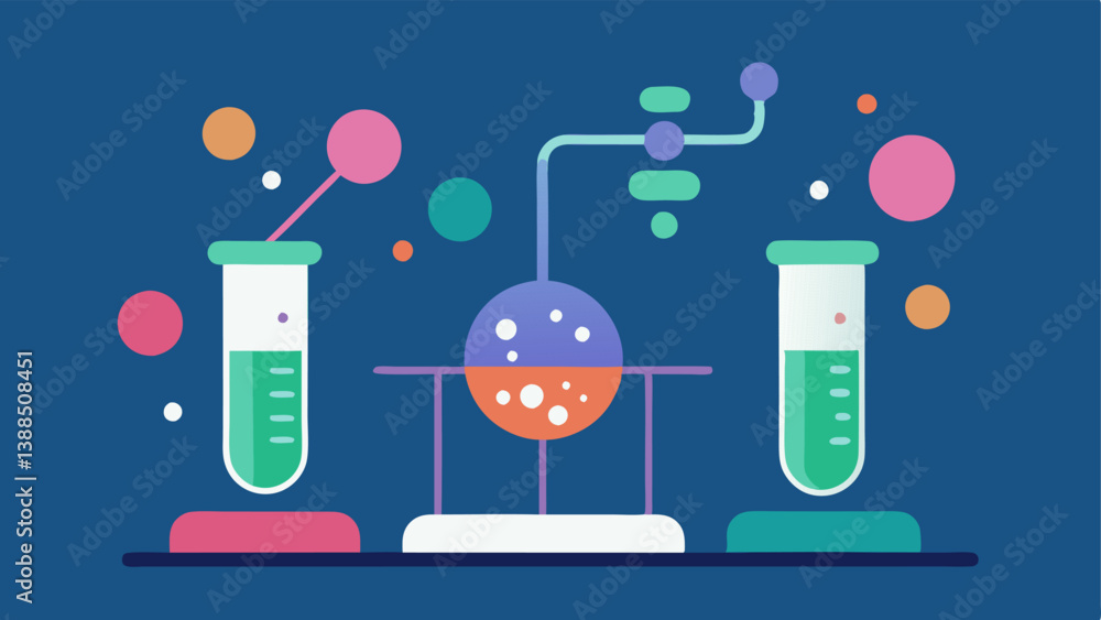 Poster mini exosome lab a simplified lab setting illustrating the creation of exosomes with test tubes and 