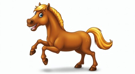 horse cartoon isolated on white background
