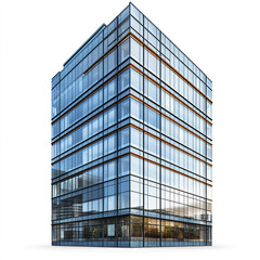 modern glass building isolated on white background