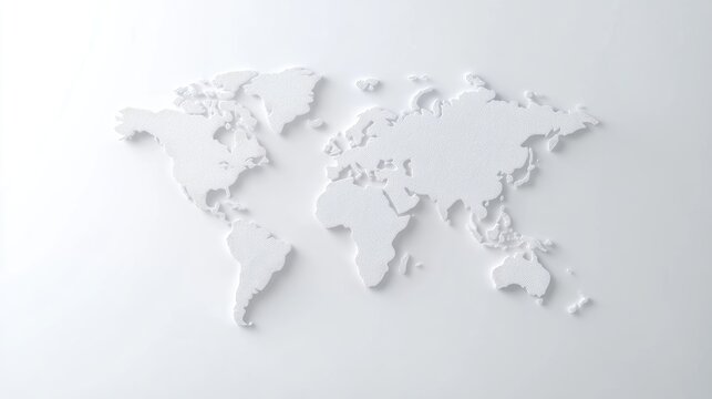 Fototapeta Simple white world map graphic