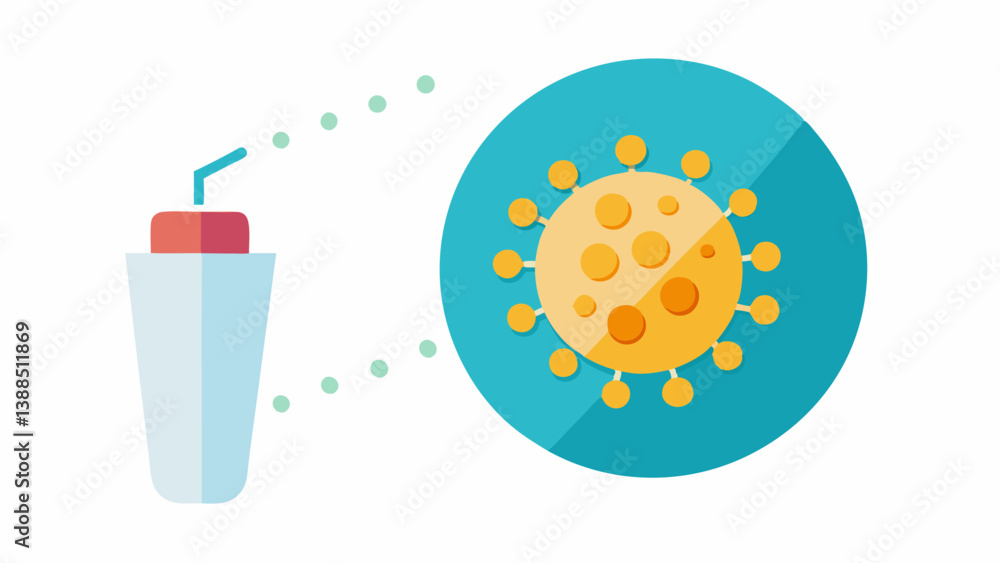 Poster nanoparticles in action show a closeup view of nanoparticles mixing with traditional sunscreen highl