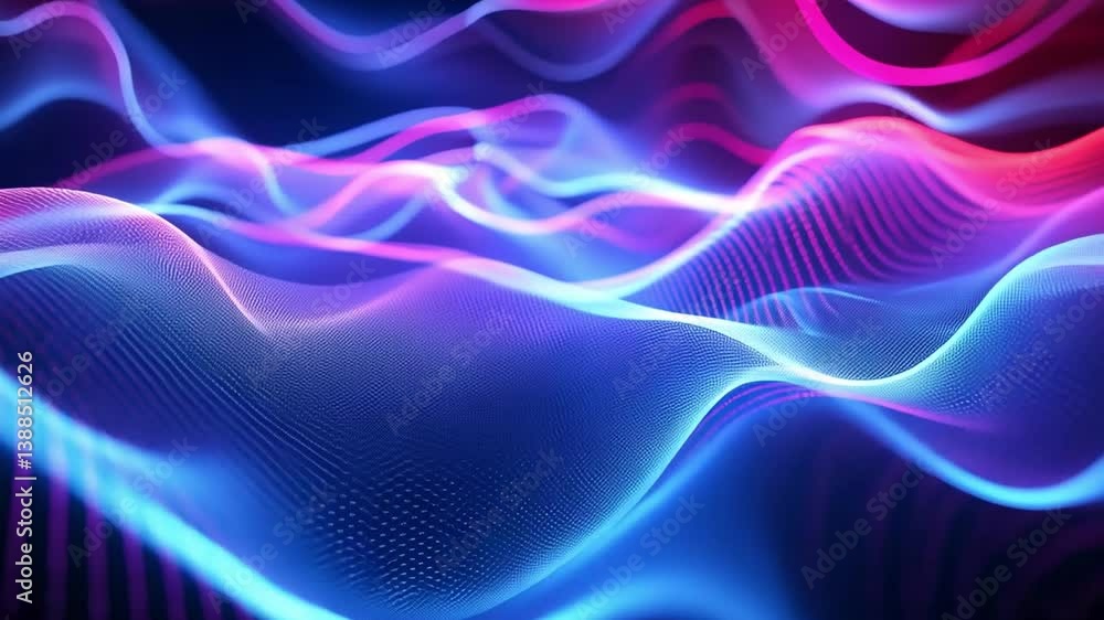 Poster vibrant abstract waves of color fluid design of energy and movement, capturing light and creating me