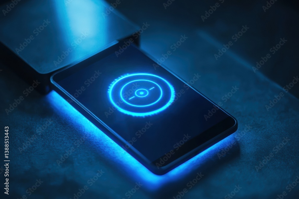 Leinwandbilder sleek smartphone used for contactless payment with modern pos terminal showcasing a glowing nfc icon