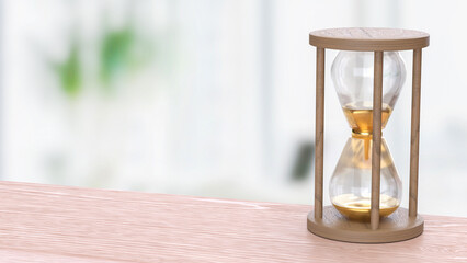The Sand clock for Time concept 3d Rendering..