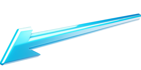 3D Illustration Of A Blue Arrow Isolated On Transparent Background