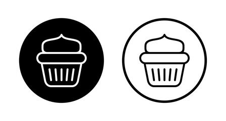Cup cake icon logo design. Cup cake sign and symbol