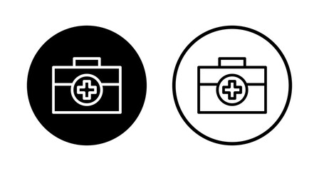Obraz premium Medical box icon logo design. Medical suitcase sign and symbol. First aid icon