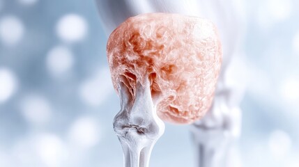 Knee joint with abnormal growth