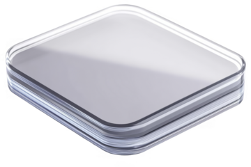 3D Illustration Of Silver Geometric Shape On Transparent Isolated Background