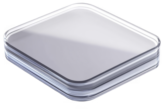 3D Illustration Of Silver Geometric Shape On Transparent Isolated Background