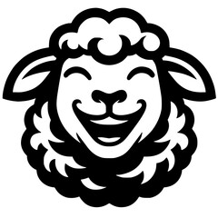Silhouette portrait of laughing sheep