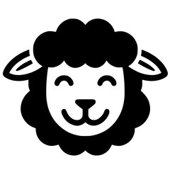 Silhouette of a smiling sheep