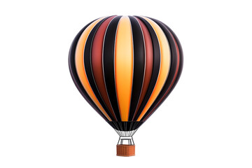 Naklejka premium 3D Illustration Of Orange And Black Hot Air Balloon Isolated On Black