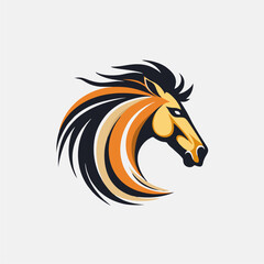 Horse head logo design.