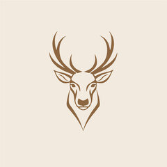 Elegant Deer Head Logo Design. (1)