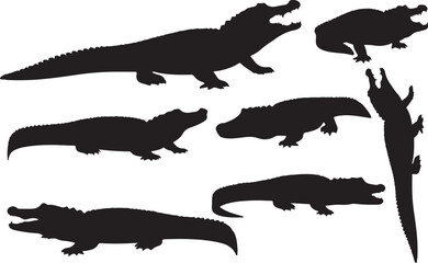 Alligator Silhouette – Minimal Vector Illustration on White Background