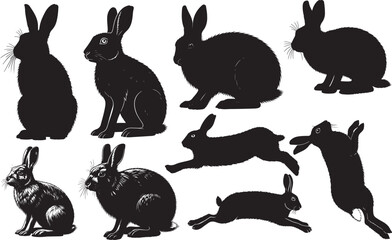 Arctic Hare Silhouettes