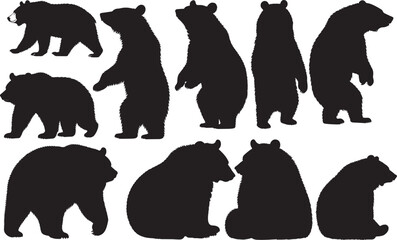 Asian Black Bear Silhouettes