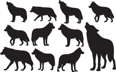 Arctic Wolf Silhouettes
