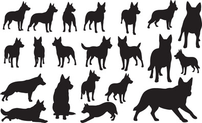 Australian Cattle Dog Silhouettes