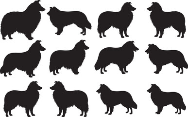Collie Dog Silhouettes
