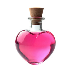 A Mystical Love Potion Bottle Filled with Pink Liquid Isolated on Transparent Background