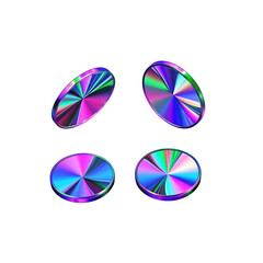 Obraz premium Abstract 3D Iridescent Shapes on Transparent Background with Color Design