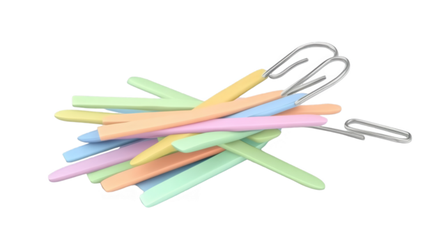 3D Render of Pastel Colored Geometric Shapes with Transparent Background