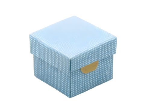Abstract 3D Blue Box Illustration With Geometric Design On Isolated Background
