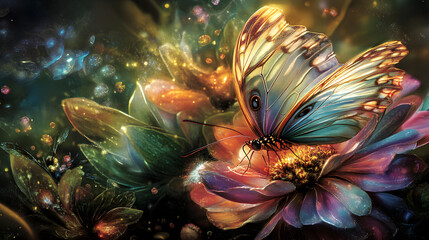 The Ephemeral Harmony of Butterfly and Bloom: A Dance of Nature's Colors and Intricacies