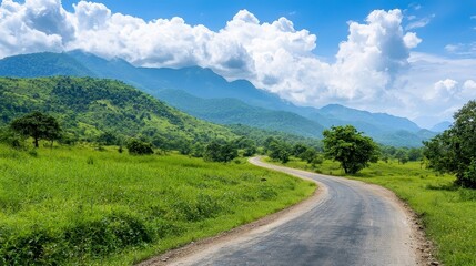 Naklejka premium Scenic Mountain Road Landscape