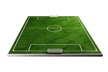 3D Rendered Realistic Soccer Field Illustration on a Transparent Background
